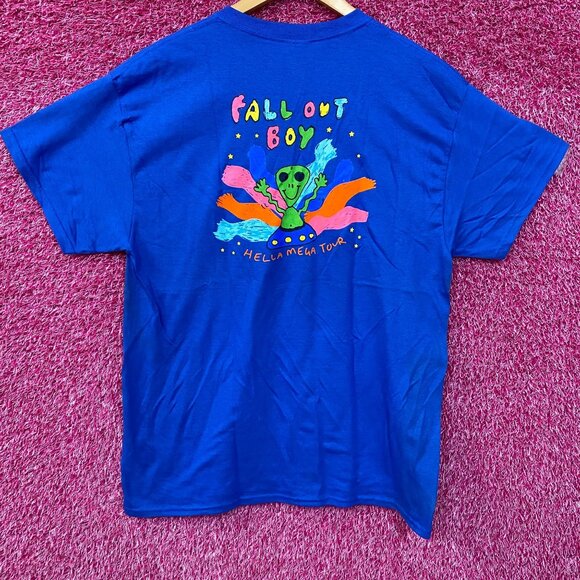Fallout Boy Hella Mega Tour Blue T-Shirt XXL - Picture 4 of 4